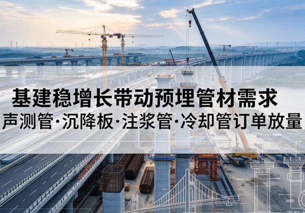 吴堡基建稳增长带动预埋监测管材需求，声测管、沉降板、注浆管订单持续放量